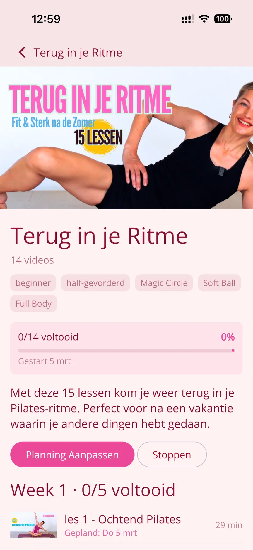 Ledenapp - programmadetails